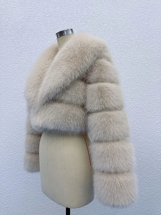 ZADORIN Trend Fur Top New Cropped Faux Fur Coat Woman Clothing Furry Faux Fur Jacket Winter Coats for Woman Outerwears Top Mujer