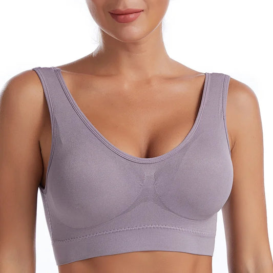 Sexy Women Bra Plus Size Seamless Breathable Brassiere Wire Free Bralette Underwear Comfortable Active Padded Brassiere Crop Top