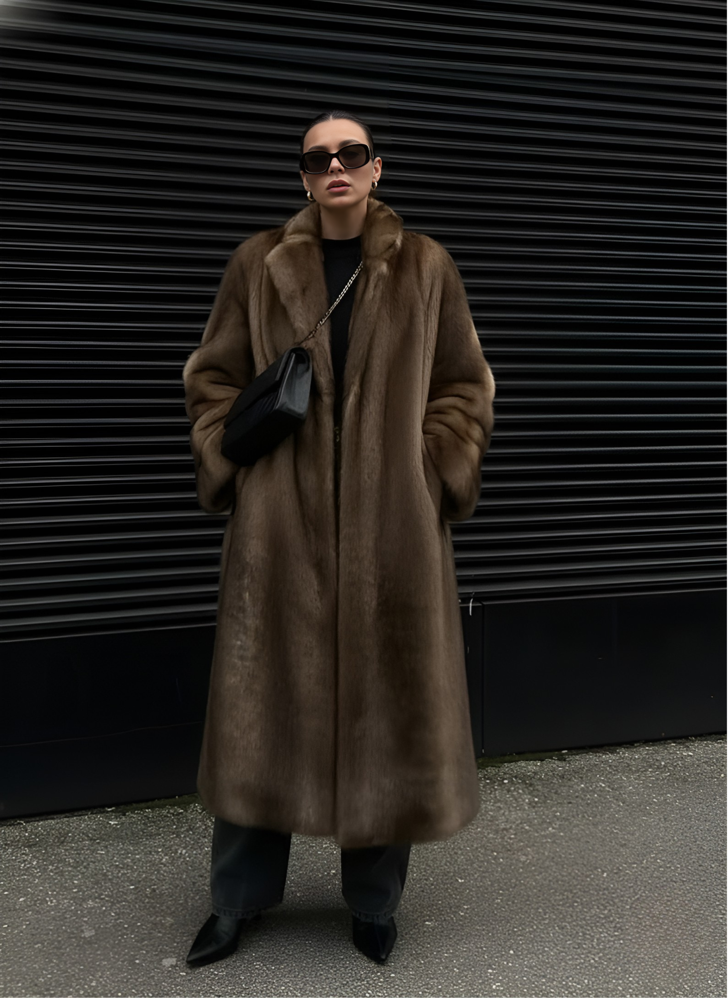 Luxe Contrast Faux Fur Coat