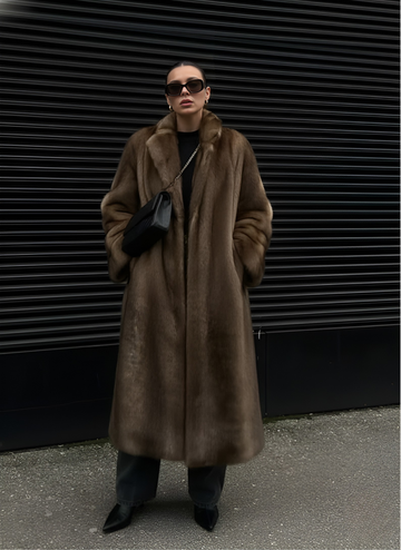 Luxe Contrast Faux Fur Coat