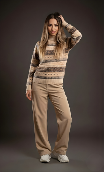 Wool Aura Colorblock Turtleneck