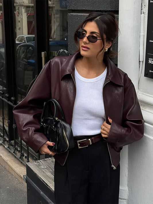 Fashion Lapel Leather Street Jacket