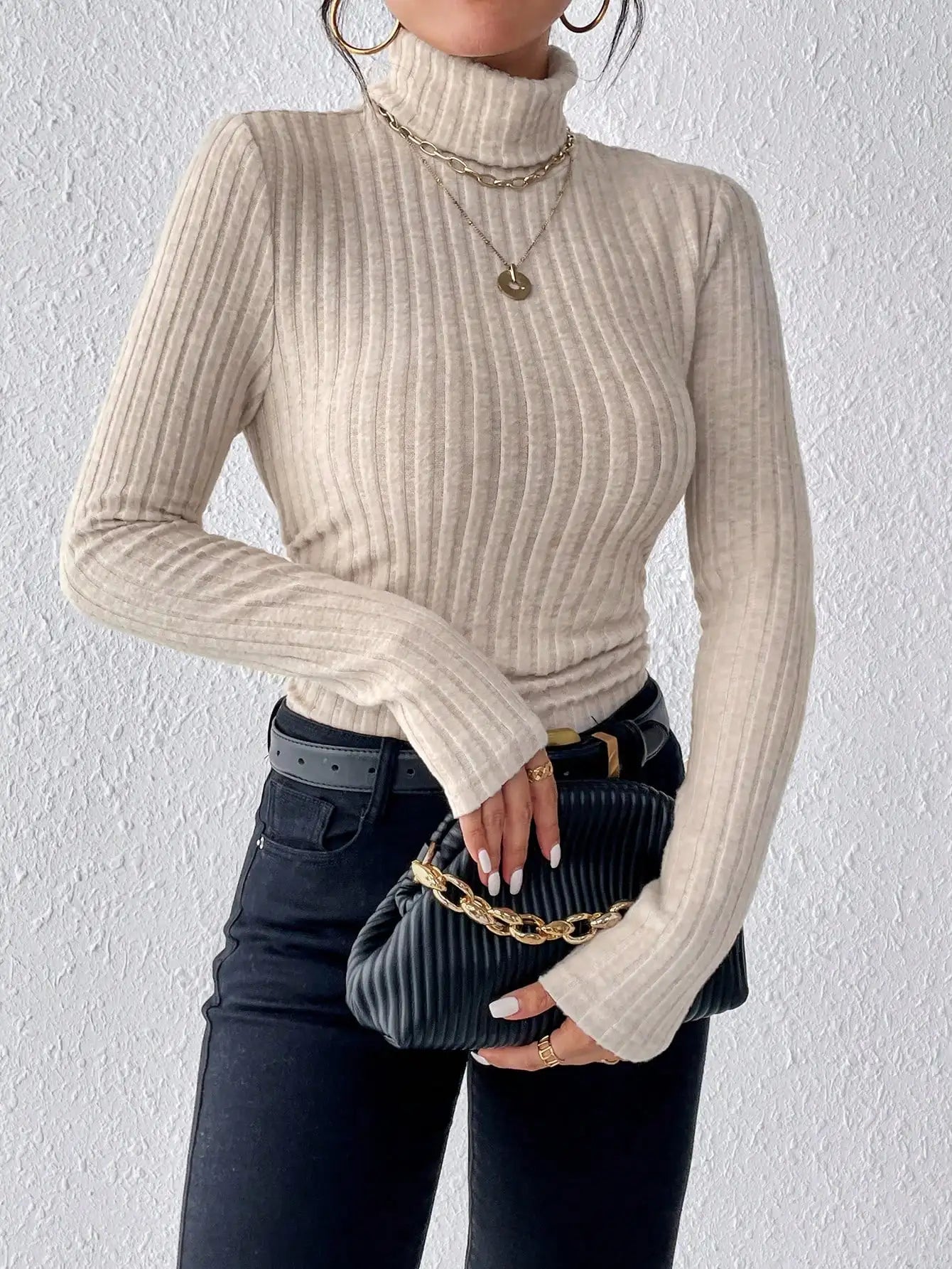 Plus Curve Ribbed Turtleneck